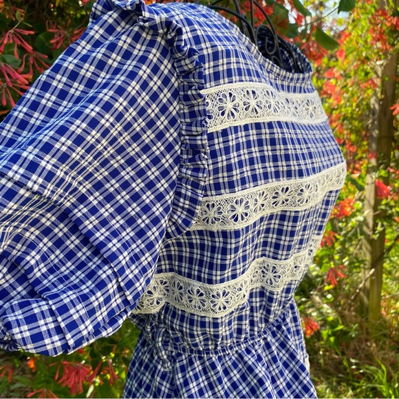 Cottagecore Plaid Prairie Country Vintage Dress - Picture 6 of 16